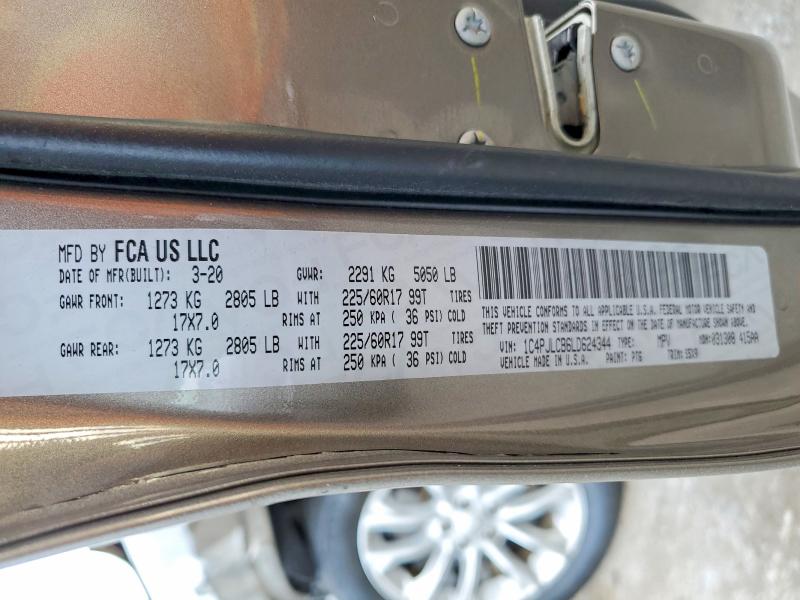 51035586 :رقم المزاد ، 1C4PJLCB6LD624344 vin ، 2020 Jeep Cherokee مزاد بيع