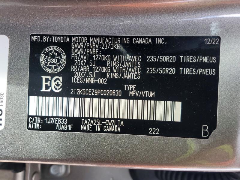Aukcja sprzedaży 2023 Lexus Nx, vin: 2T2KGCEZ9PC020630, numer aukcji: 49814136
