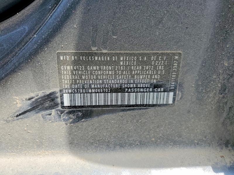 50678786 :رقم المزاد ، 3VWC57BU1MM045102 vin ، 2021 Volkswagen Jetta مزاد بيع