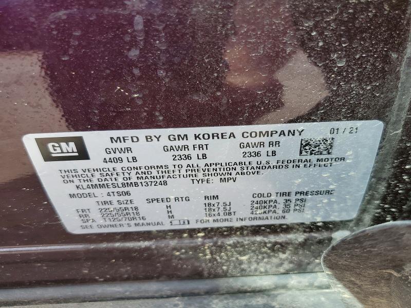 Aukcja sprzedaży 2021 Buick Encore Gx, vin: KL4MMESL8MB137248, numer aukcji: 48667896