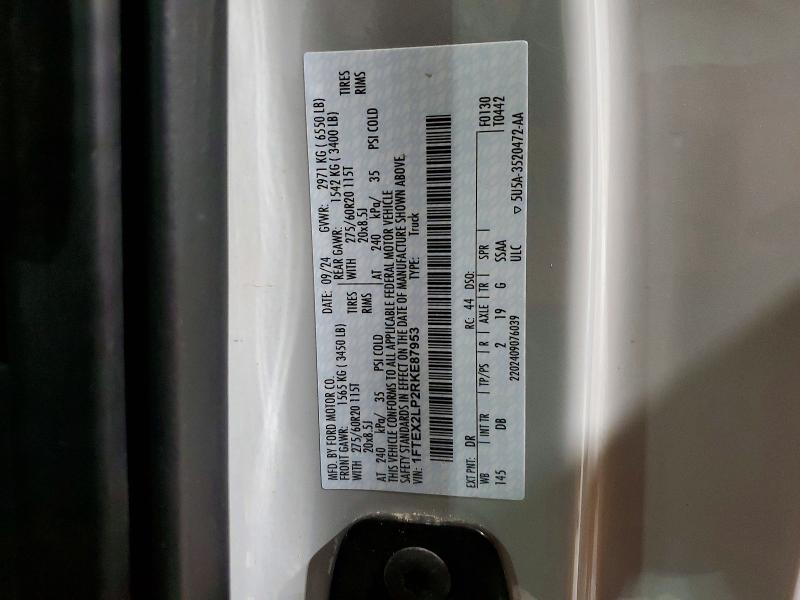 Продажа на аукционе авто 2024 Ford F150, vin: 1FTEX2LP2RKE87953, номер лота: 51342936