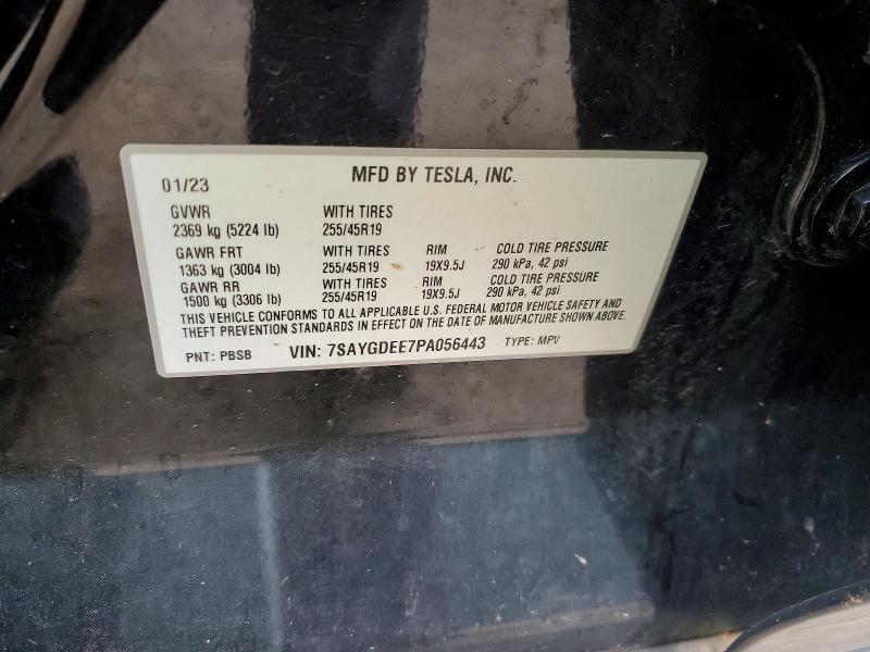 Продажа на аукционе авто 2023 Tesla Model Y, vin: 7SAYGDEE7PA056443, номер лота: 48062156