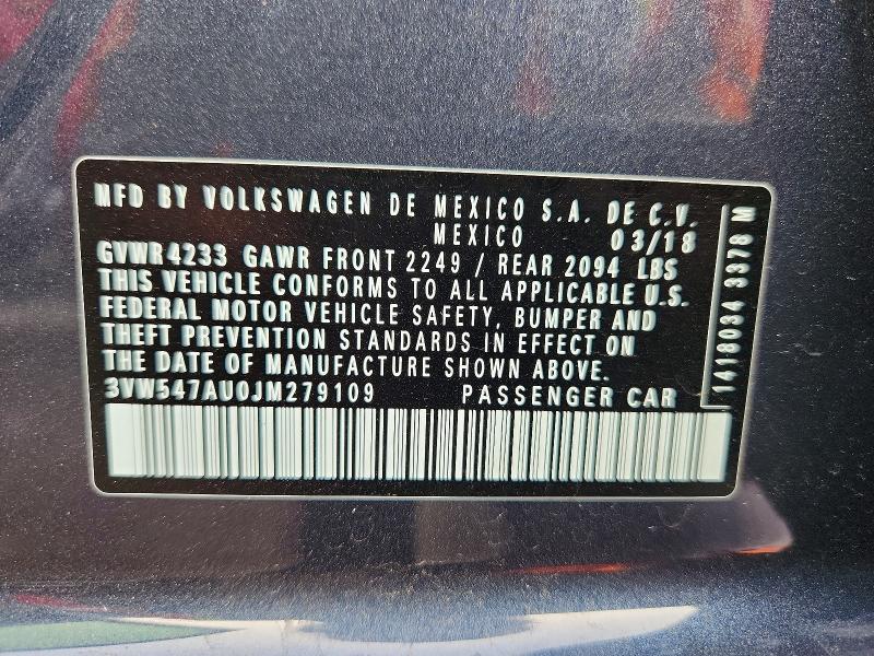Aukcja sprzedaży 2018 Volkswagen Gti, vin: 3VW547AU0JM279109, numer aukcji: 51355036
