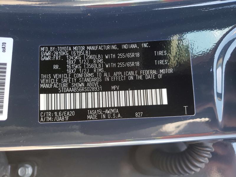 Продаж на аукціоні авто 2024 Toyota Grand Highlander, vin: 5TDAAAB56RS028931, номер лоту: 48625146