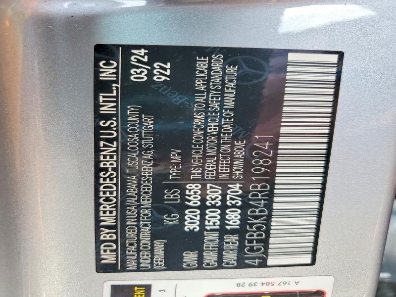 49066716 :رقم المزاد ، 4JGFB5KB4RB198241 vin ، 2024 Mercedes-benz Gle مزاد بيع