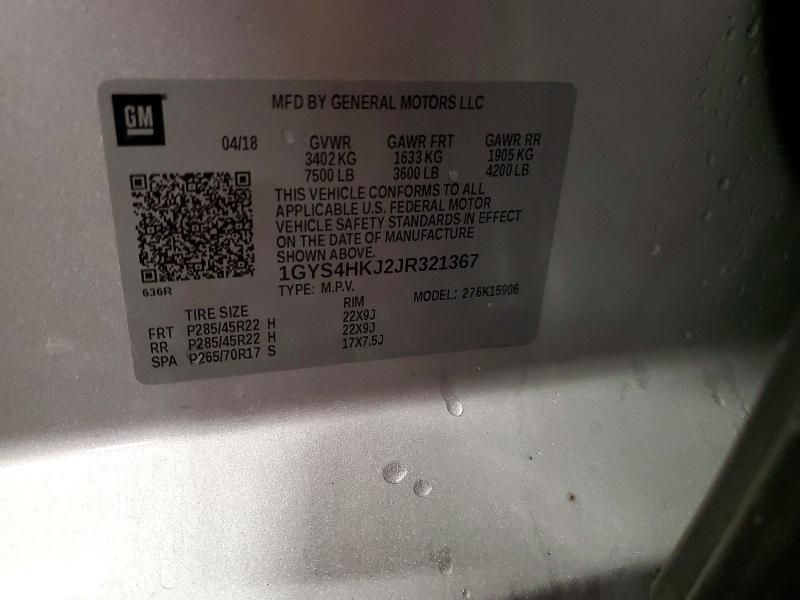 Продажа на аукционе авто 2018 Cadillac Escalade, vin: 1GYS4HKJ2JR321367, номер лота: 49797646