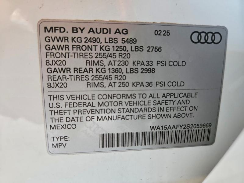 Продажа на аукционе авто 2025 Audi Q5, vin: WA15AAFY2S2059669, номер лота: 48666416