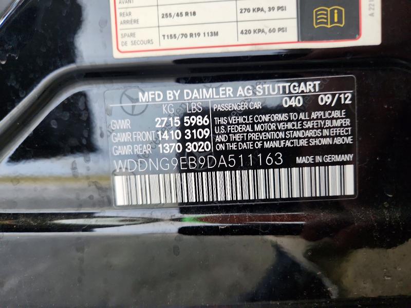 Aukcja sprzedaży 2013 Mercedes-benz S, vin: WDDNG9EB9DA511163, numer aukcji: 48123956