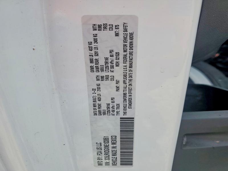 Продажа на аукционе авто 2022 Ram Promaster 2500, vin: 3C6LRVDGXNE103861, номер лота: 49314386