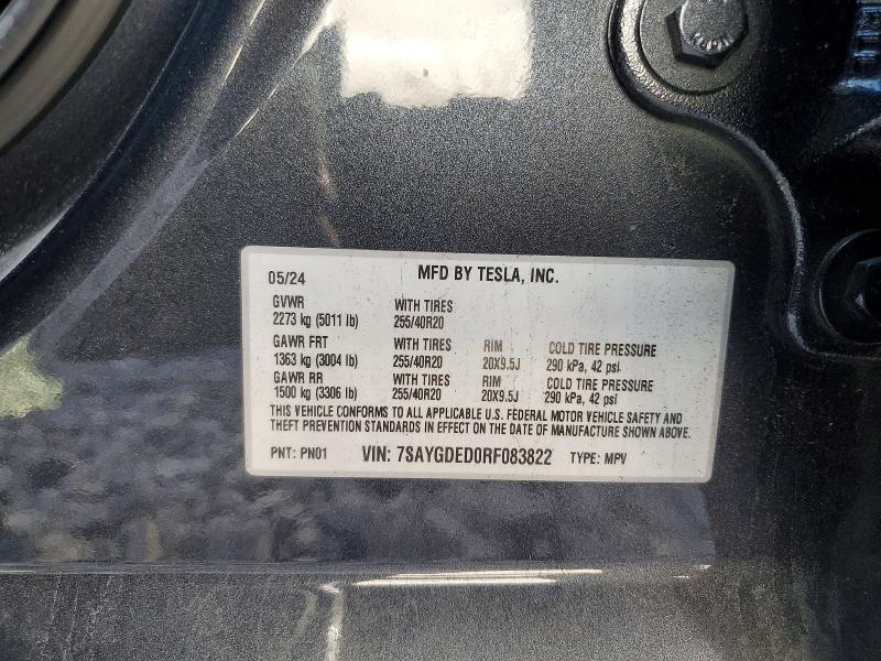 Aukcja sprzedaży 2024 Tesla Model Y, vin: 7SAYGDED0RF083822, numer aukcji: 77691195