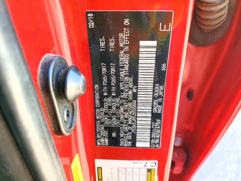 Продажа на аукционе авто 2018 Toyota 4runner, vin: JTEBU5JR9J5555844, номер лота: 49929956