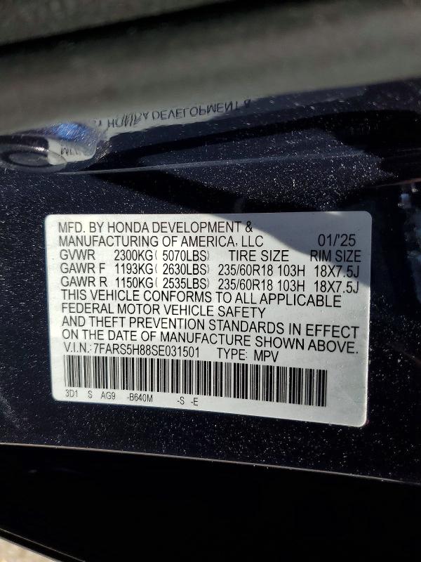 Продажа на аукционе авто 2025 Honda Cr-v, vin: 7FARS5H88SE031501, номер лота: 51352986