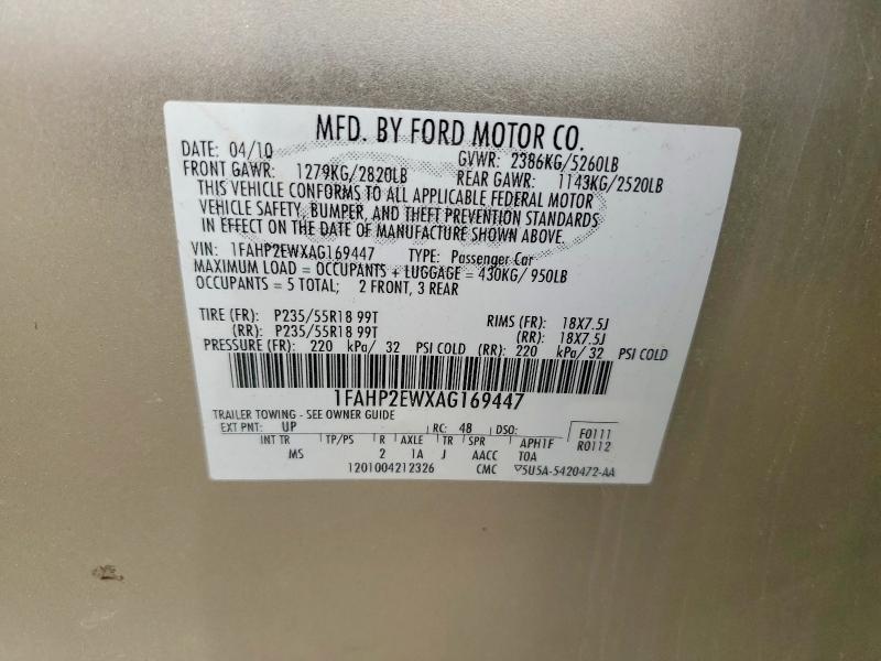 Aukcja sprzedaży 2010 Ford Taurus, vin: 1FAHP2EWXAG169447, numer aukcji: 51284996