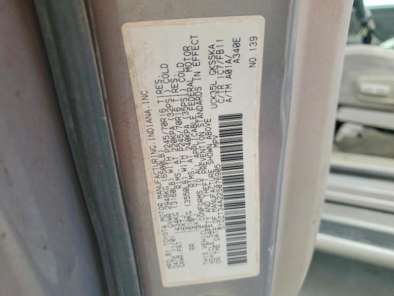 50982206 :رقم المزاد ، 5TDZT34A22S076905 vin ، 2002 Toyota Sequoia مزاد بيع