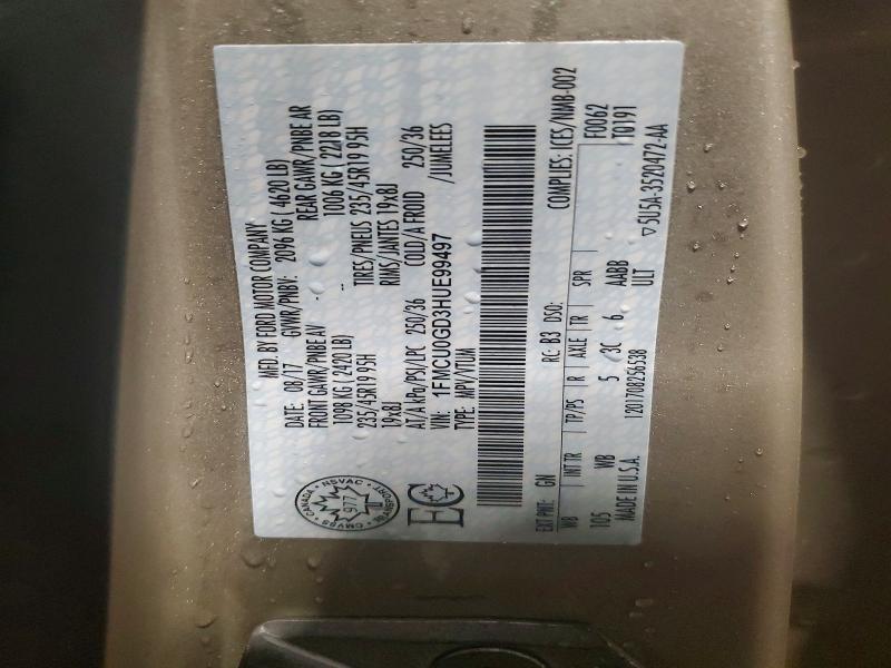 Aukcja sprzedaży 2017 Ford Escape, vin: 1FMCU0GD3HUE99497, numer aukcji: 48223326