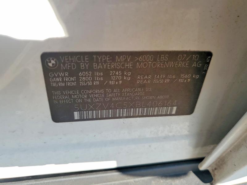49428086 :رقم المزاد ، 5UXZV4C5XBL406164 vin ، 2011 Bmw X5 مزاد بيع