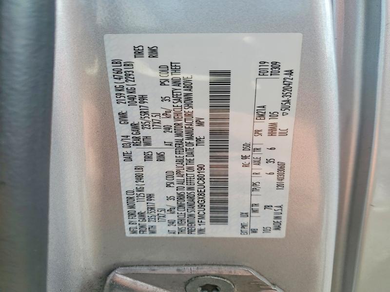 Продажа на аукционе авто 2014 Ford Escape, vin: 1FMCU9GX8EUC80190, номер лота: 50479766