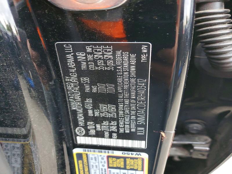 Auction sale of the 2024 Hyundai Tucson, vin: 5NMJACDE1RH403412, lot number: 49631686