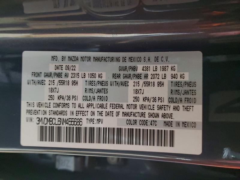 Aukcja sprzedaży 2022 Mazda Cx-30, vin: 3MVDMBCL6NM455686, numer aukcji: 50116166