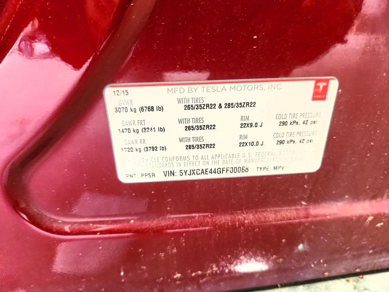 Aukcja sprzedaży 2016 Tesla Model X, vin: 5YJXCAE44GFF00068, numer aukcji: 48136056
