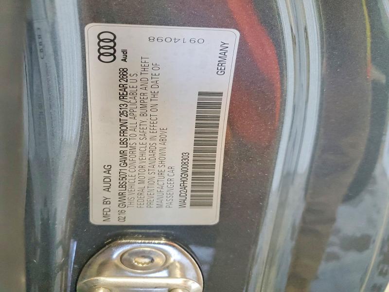 Aukcja sprzedaży 2016 Audi A5, vin: WAUD2AFH0GN008303, numer aukcji: 51079156