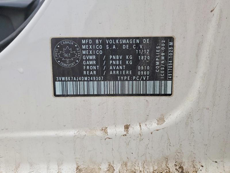 Продажа на аукционе авто 2013 Volkswagen Jetta, vin: 3VWBK7AJ4DM249307, номер лота: 49623776