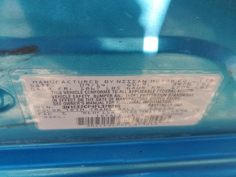 2015 Nissan Versa Note მანქანა იყიდება აუქციონზე, vin: 3N1CE2CP4FL379215, აუქციონის ნომერი: 50473886