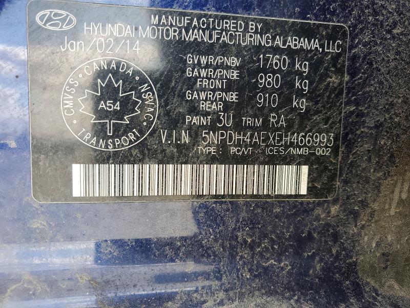 Aukcja sprzedaży 2014 Hyundai Elantra, vin: 5NPDH4AEXEH466993, numer aukcji: 48279146