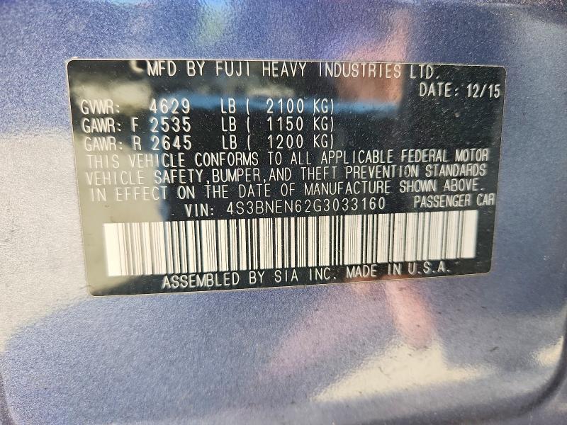51145026 :رقم المزاد ، 4S3BNEN62G3033160 vin ، 2016 Subaru Legacy مزاد بيع