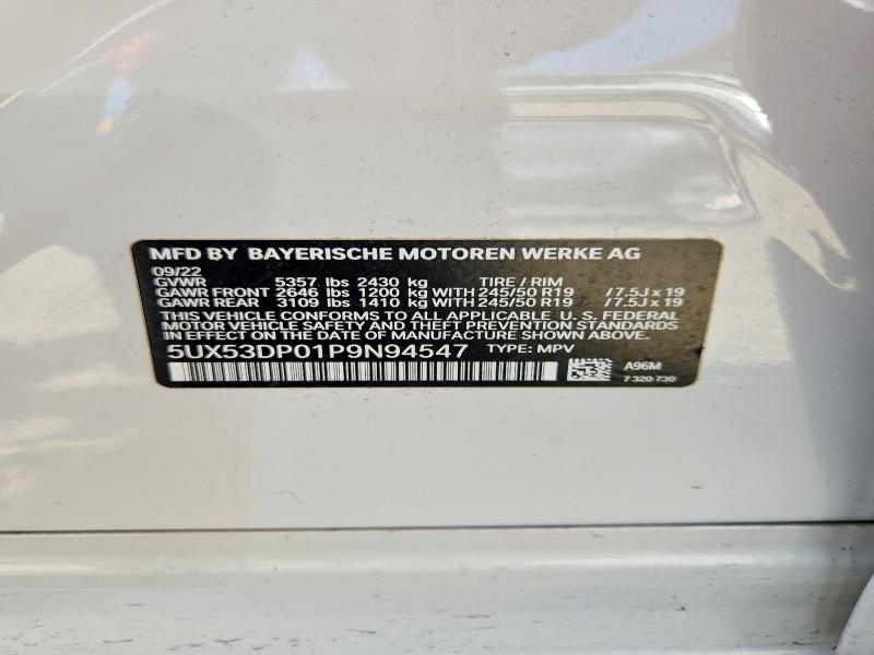 Продаж на аукціоні авто 2023 Bmw X3, vin: 5UX53DP01P9N94547, номер лоту: 49414286