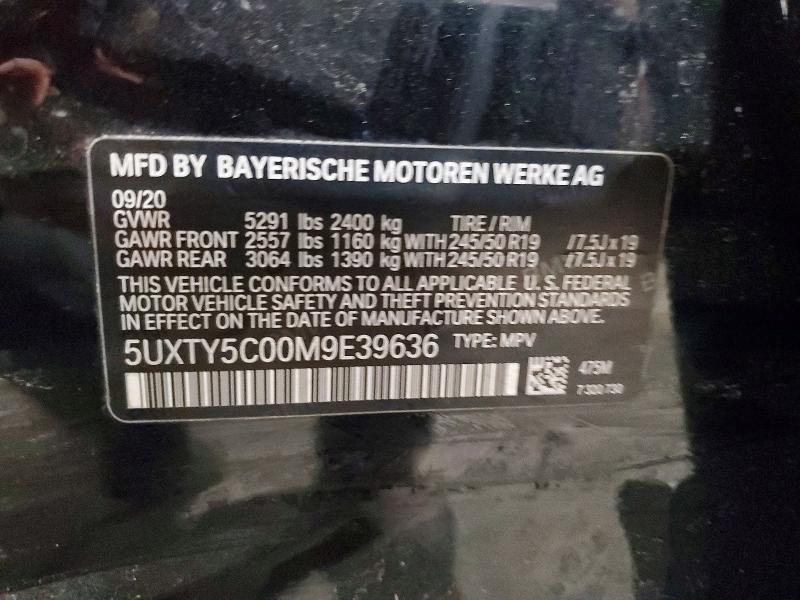 Продажа на аукционе авто 2021 Bmw X3, vin: 5UXTY5C00M9E39636, номер лота: 49993126