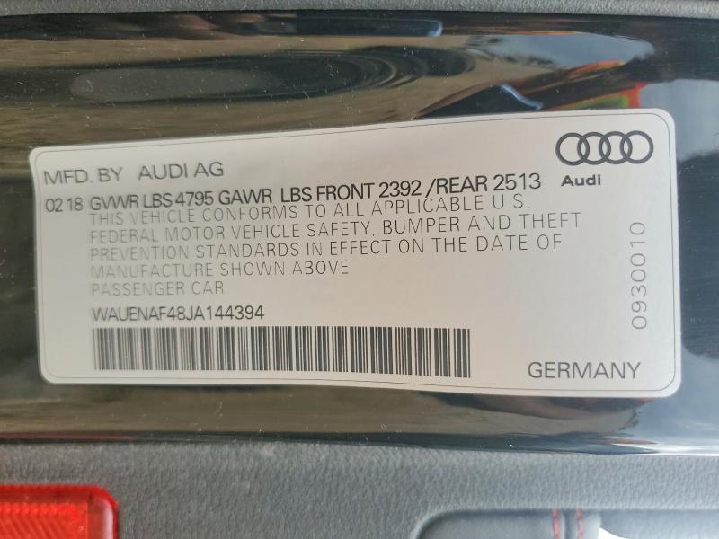 Продаж на аукціоні авто 2018 Audi A4, vin: WAUENAF48JA144394, номер лоту: 49833996