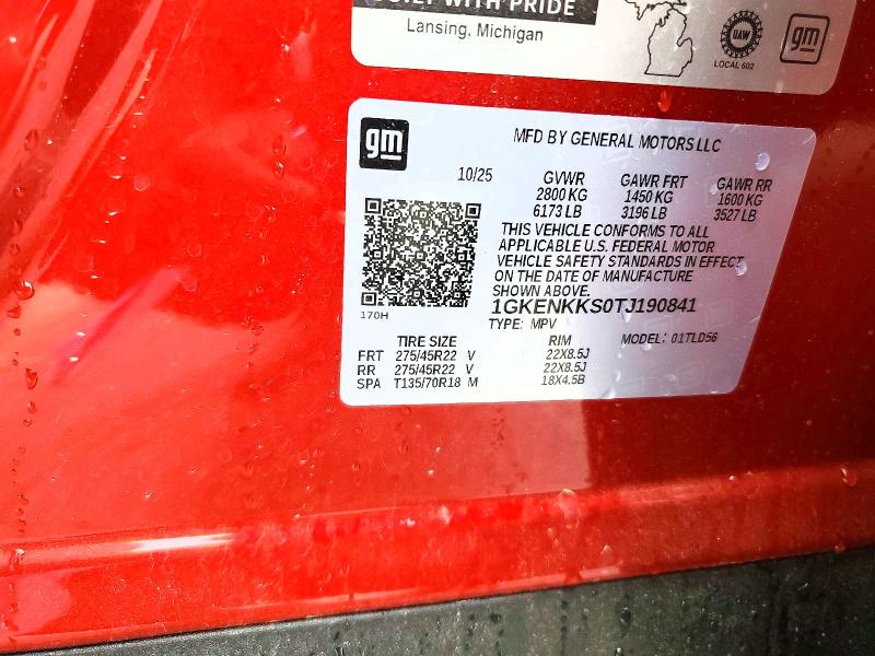 Auction sale of the 2026 Gmc Acadia, vin: 1GKENKKS0TJ190841, lot number: 49070056