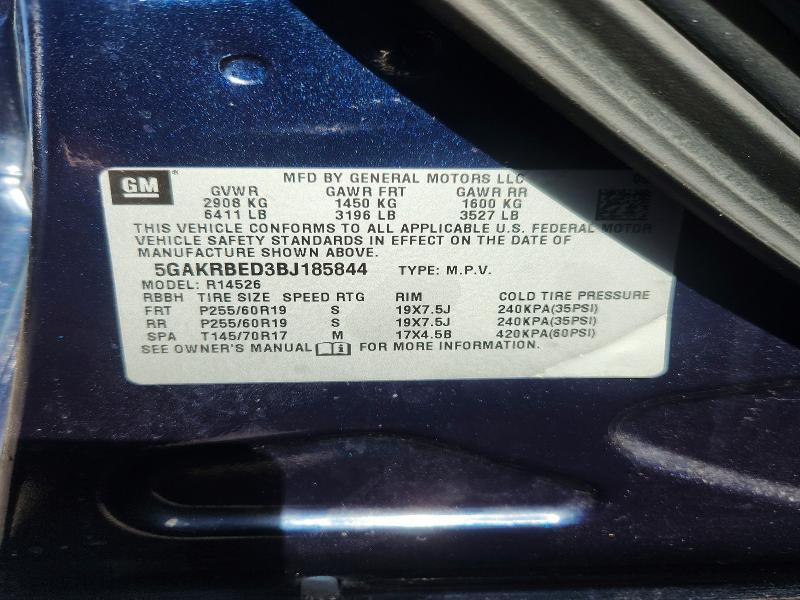 Aukcja sprzedaży 2011 Buick Enclave, vin: 5GAKRBED3BJ185844, numer aukcji: 50637116