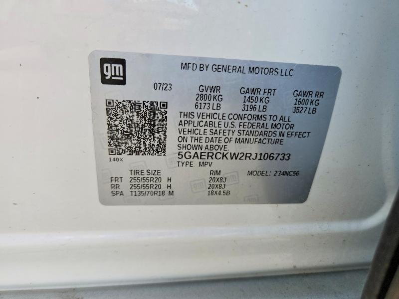 Aukcja sprzedaży 2024 Buick Enclave, vin: 5GAERCKW2RJ106733, numer aukcji: 49009566