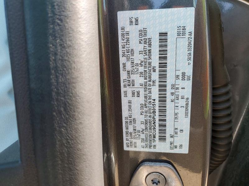 Auction sale of the 2023 Ford Escape, vin: 1FMCU9GN0PUB01514, lot number: 50390116