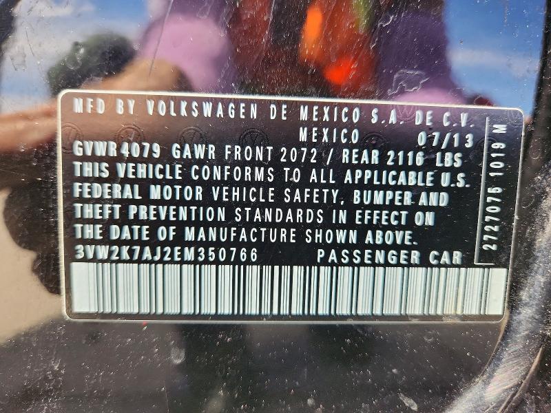 49617226 :رقم المزاد ، 3VW2K7AJ2EM350766 vin ، 2014 Volkswagen Jetta مزاد بيع
