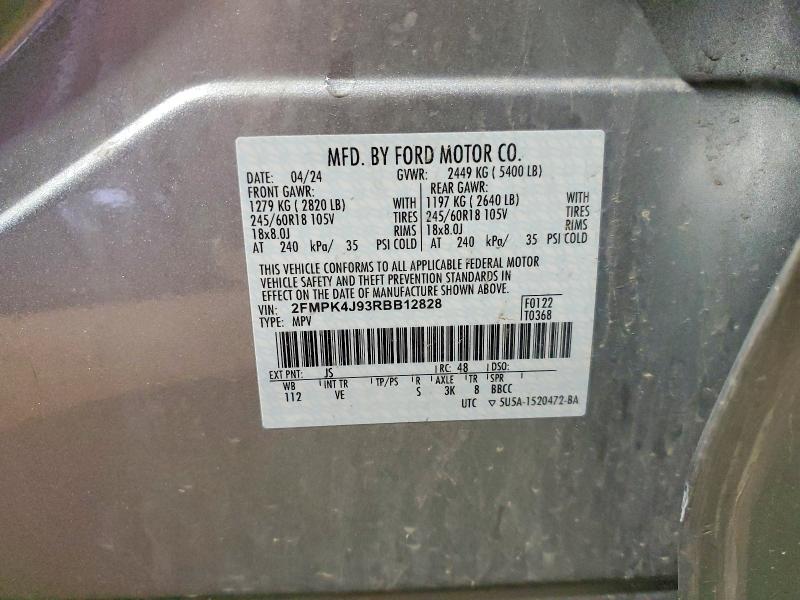 2024 Ford Edge მანქანა იყიდება აუქციონზე, vin: 2FMPK4J93RBB12828, აუქციონის ნომერი: 49565556