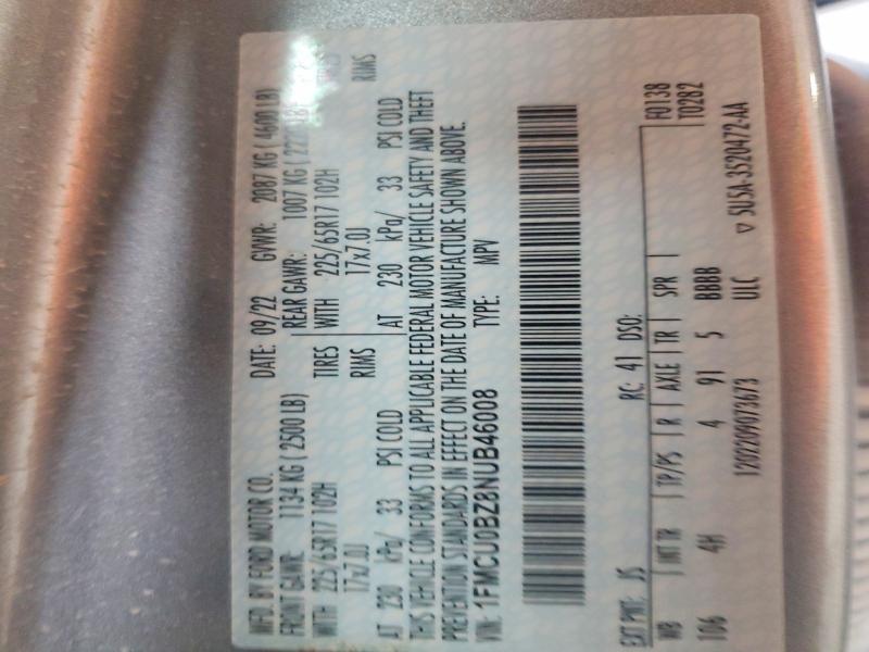 Aukcja sprzedaży 2022 Ford Escape, vin: 1FMCU0BZ8NUB46008, numer aukcji: 51242906