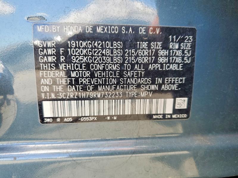 Продажа на аукционе авто 2024 Honda Hr-v, vin: 3CZRZ1H79RM732233, номер лота: 49577546