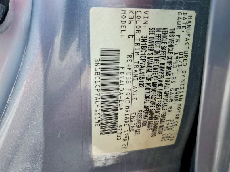 Aukcja sprzedaży 2010 Nissan Versa, vin: 3N1BC1CP7AL415192, numer aukcji: 50887956