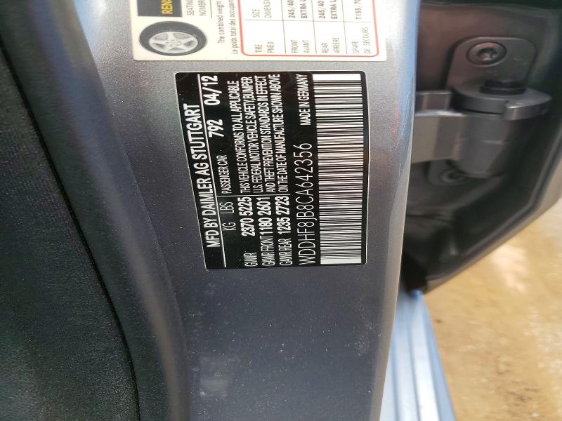 Продаж на аукціоні авто 2012 Mercedes-benz E, vin: WDDHF8JB8CA642356, номер лоту: 50164396