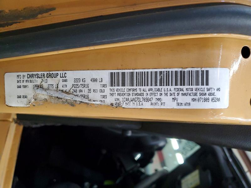 Продажа на аукционе авто 2013 Jeep Wrangler, vin: 1C4AJWAG7DL703647, номер лота: 51470306