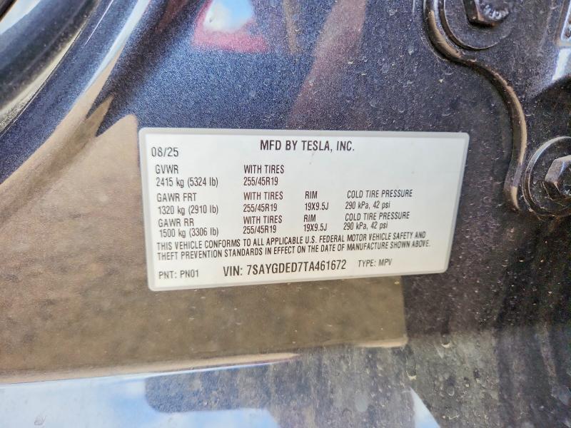 Продажа на аукционе авто 2026 Tesla Model Y, vin: 7SAYGDED7TA461672, номер лота: 49647056