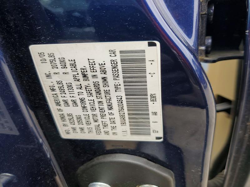 2006 Acura 3.2tl მანქანა იყიდება აუქციონზე, vin: 19UUA66276A004643, აუქციონის ნომერი: 50658936