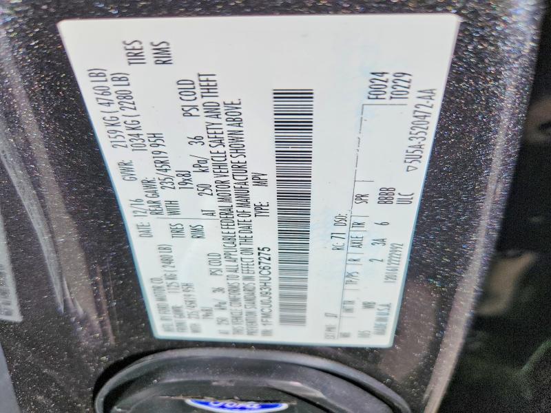 Продажа на аукционе авто 2017 Ford Escape, vin: 1FMCU0J93HUC67275, номер лота: 48879526