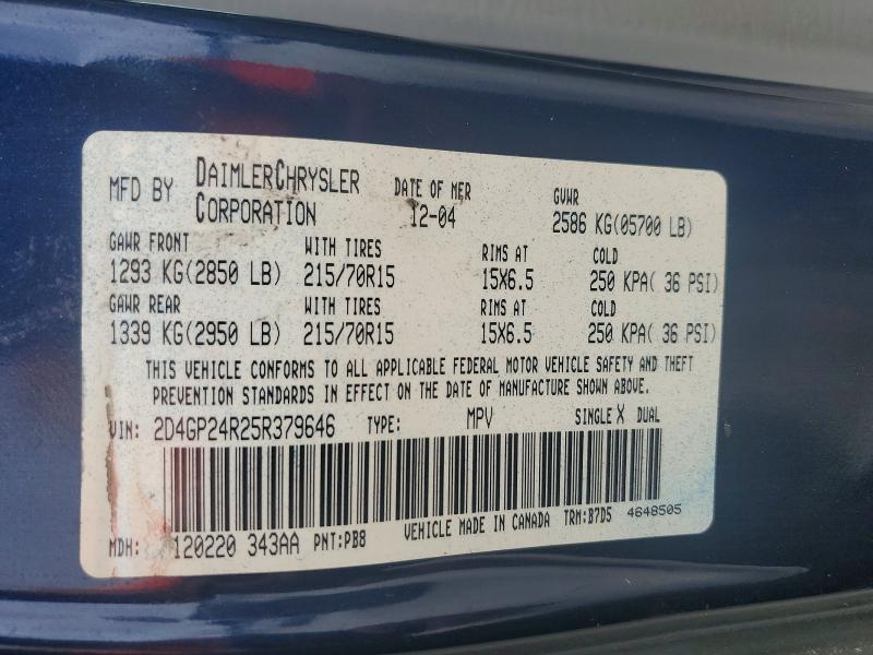 Продажа на аукционе авто 2005 Dodge Caravan, vin: 2D4GP24R25R379646, номер лота: 48657976