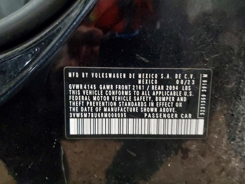2024 Volkswagen Jetta მანქანა იყიდება აუქციონზე, vin: 3VW5M7BU6RM008095, აუქციონის ნომერი: 51294406