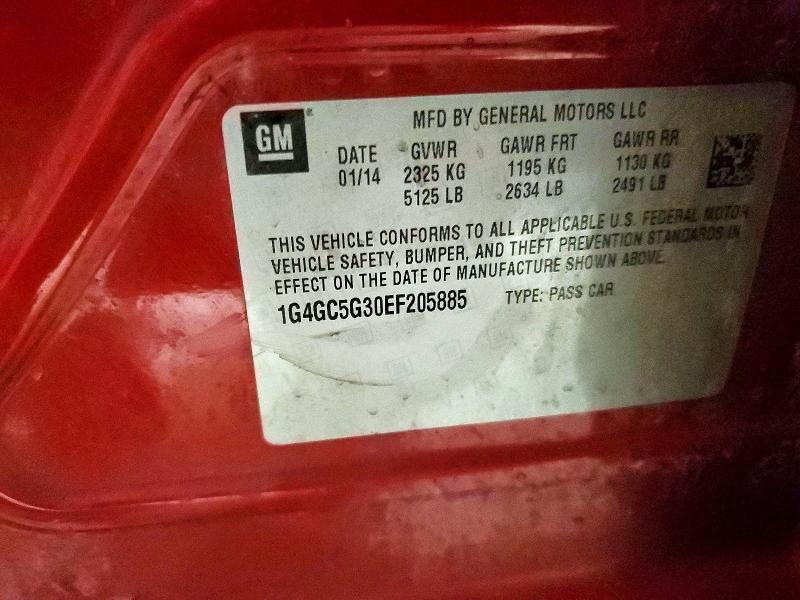 2014 Buick Lacrosse მანქანა იყიდება აუქციონზე, vin: 1G4GC5G30EF205885, აუქციონის ნომერი: 48794176