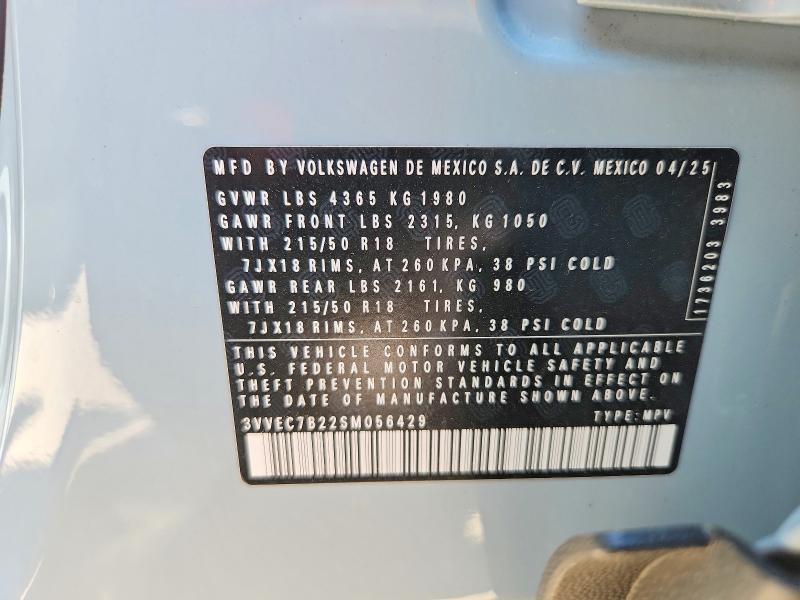 Продажа на аукционе авто 2025 Volkswagen Taos, vin: 3VVEC7B22SM056429, номер лота: 49862636